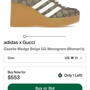 Gazelle Wedge Beige Monogram Women's Shoes